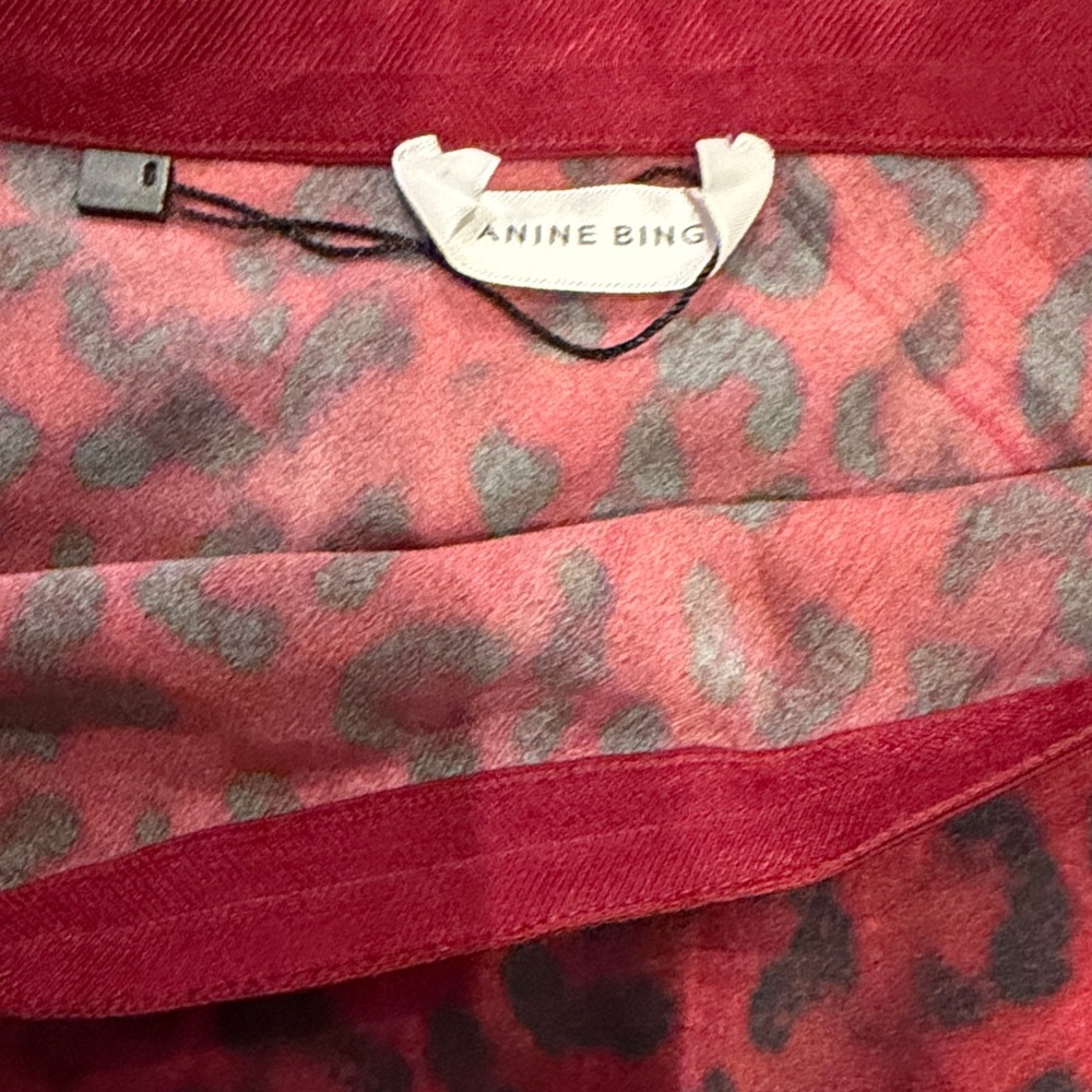 Anine Bing Leopard Print Silk Bar Slip Skirt - Picture 5 of 7